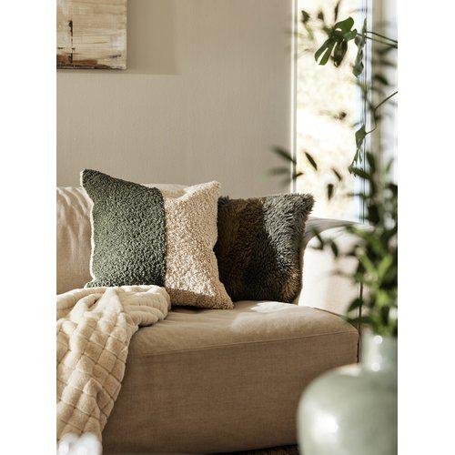 Kussensloop 'Teddy' 45x45 - Groen/Wit