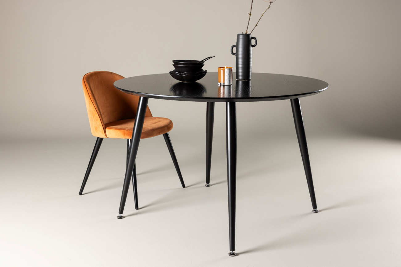 Eettafel 'Trosa' Rond 120cm - Zwart