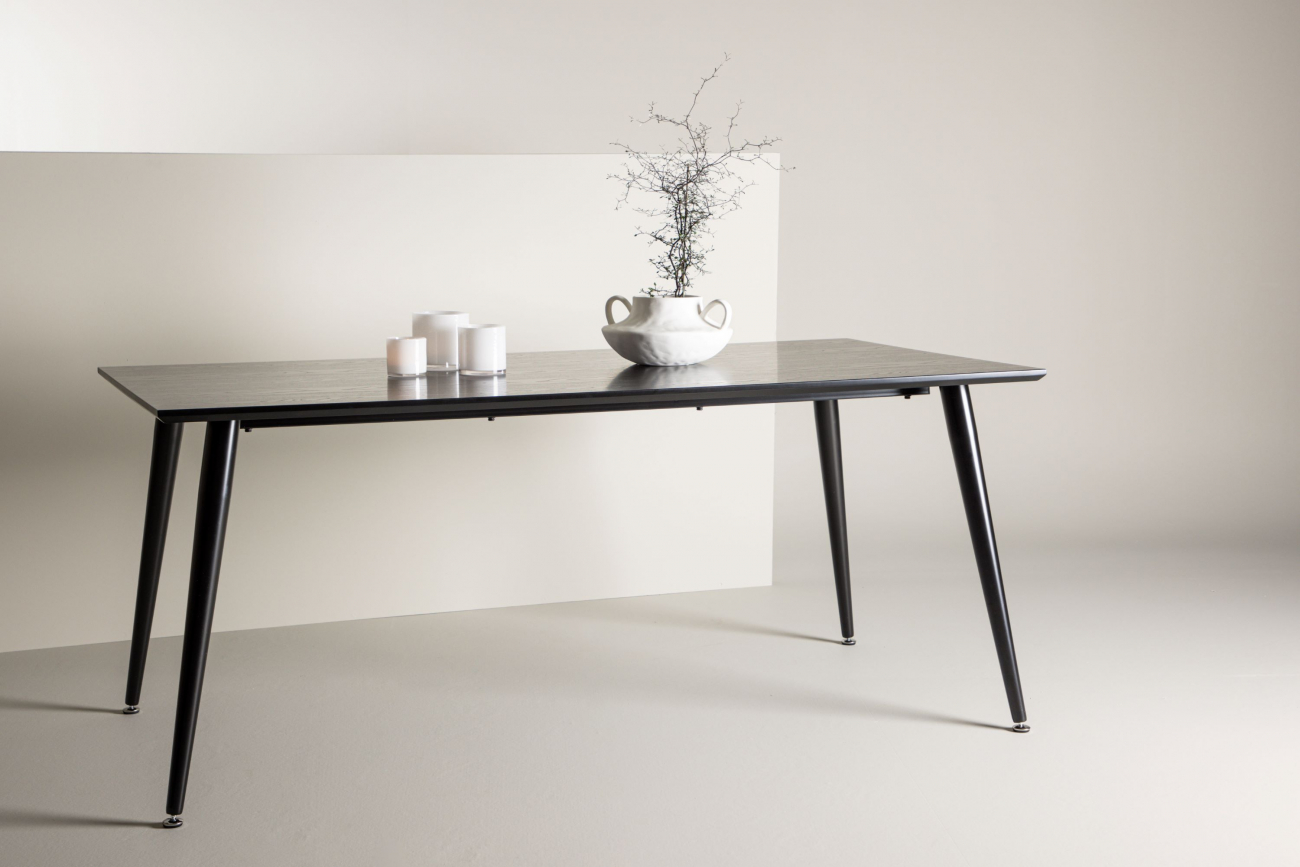 Eettafel 'Kristinehamn' 180x90cm - Zwart