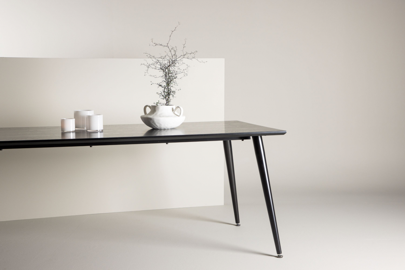 Eettafel 'Kristinehamn' 180x90cm - Zwart