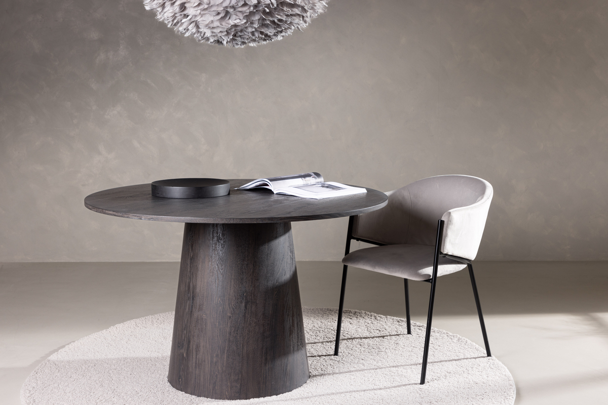 Eettafel 'Lisa' Rond 120cm - Zwart