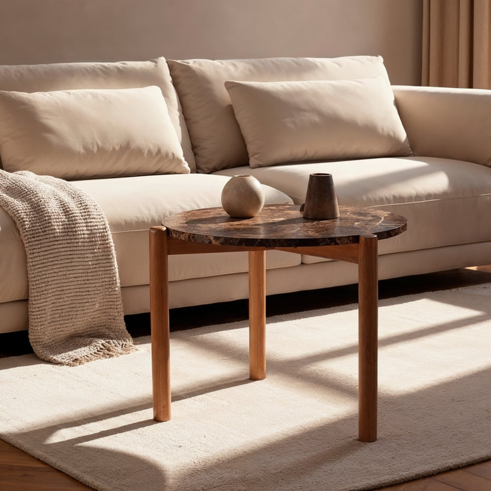 Salontafel 'Marble' S - Bruin