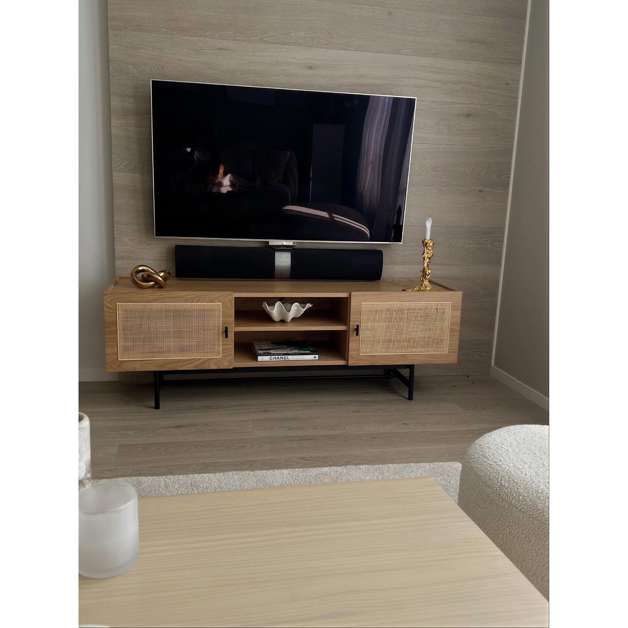 TV-meubel 'Stil' - Natuur/Zwart