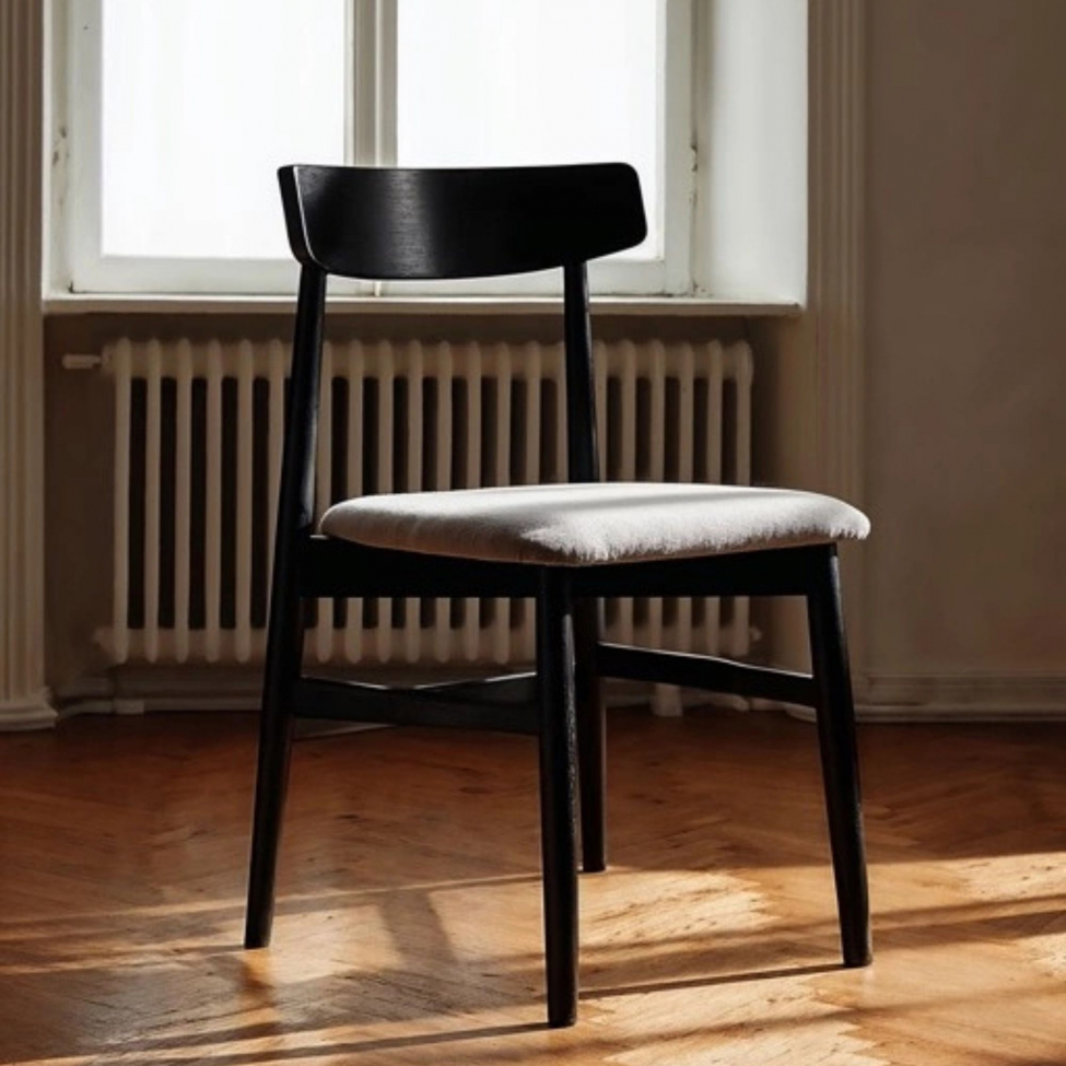 Stoel 'Ystad' - Zwart/Grijs