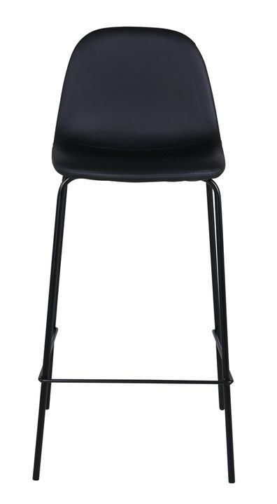 Barstoel 'Eidsberg' - Zwart leer