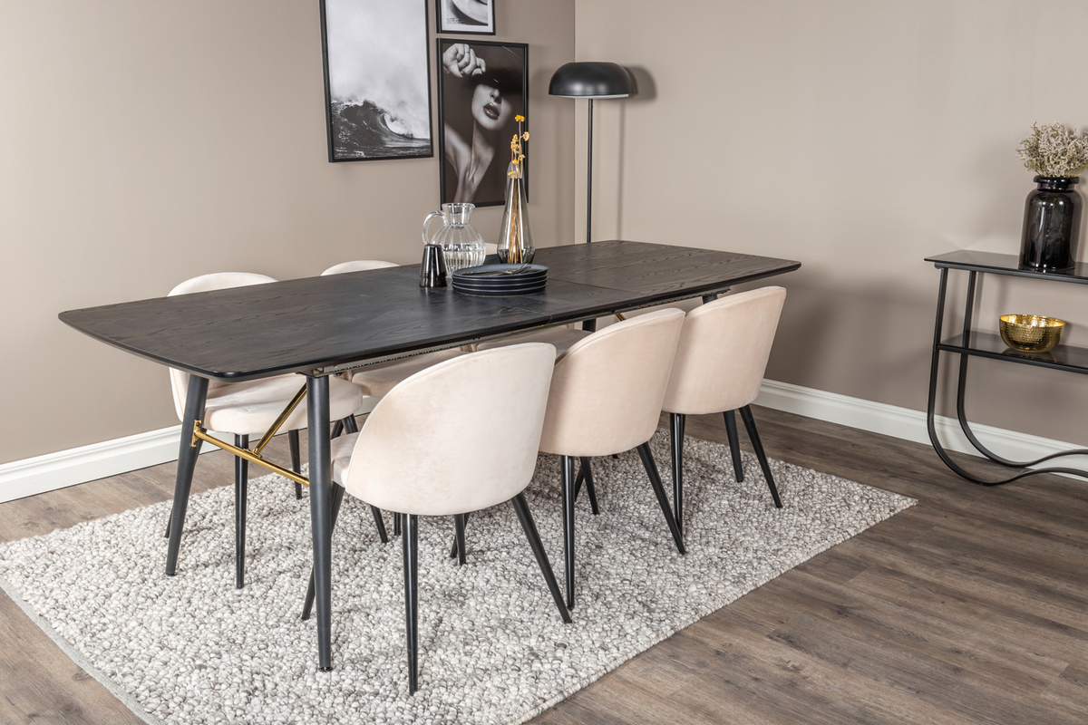 Stoel 'Elverum' - Beige/Zwart