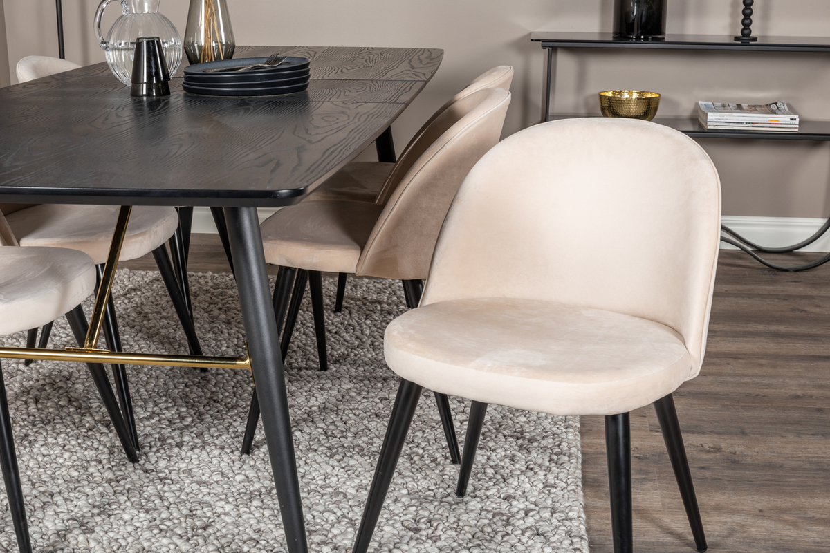 Stoel 'Elverum' - Beige/Zwart