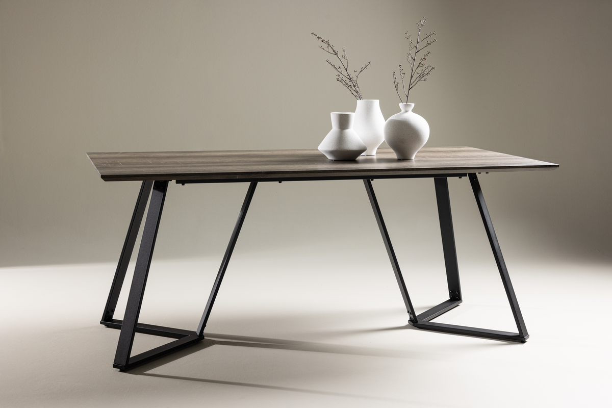 Eettafel 'Ekskogen' - Zwart/natuur