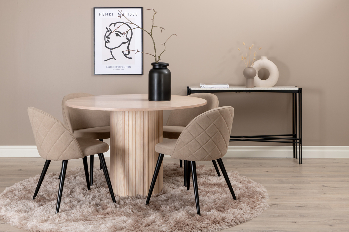 Stoel 'Elverum' - Beige linnen