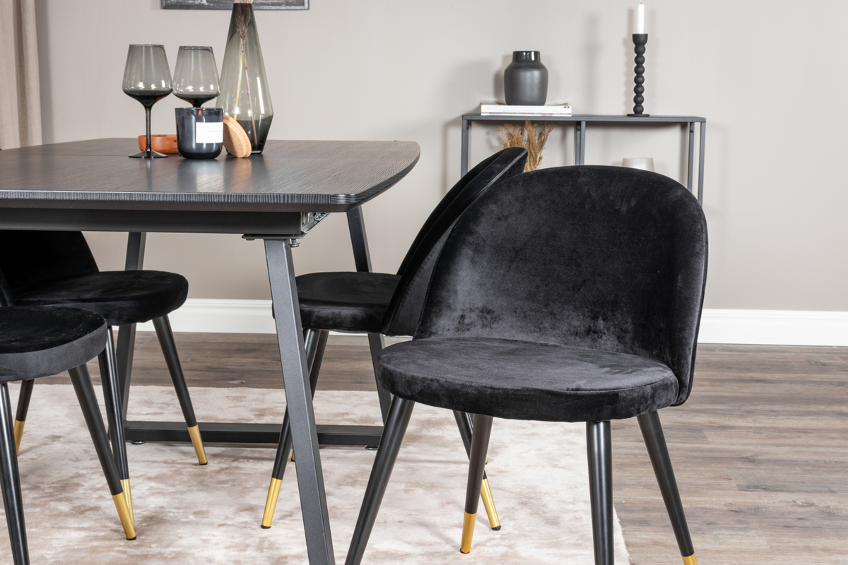 Stoel 'Elverum' - Zwart/Messing