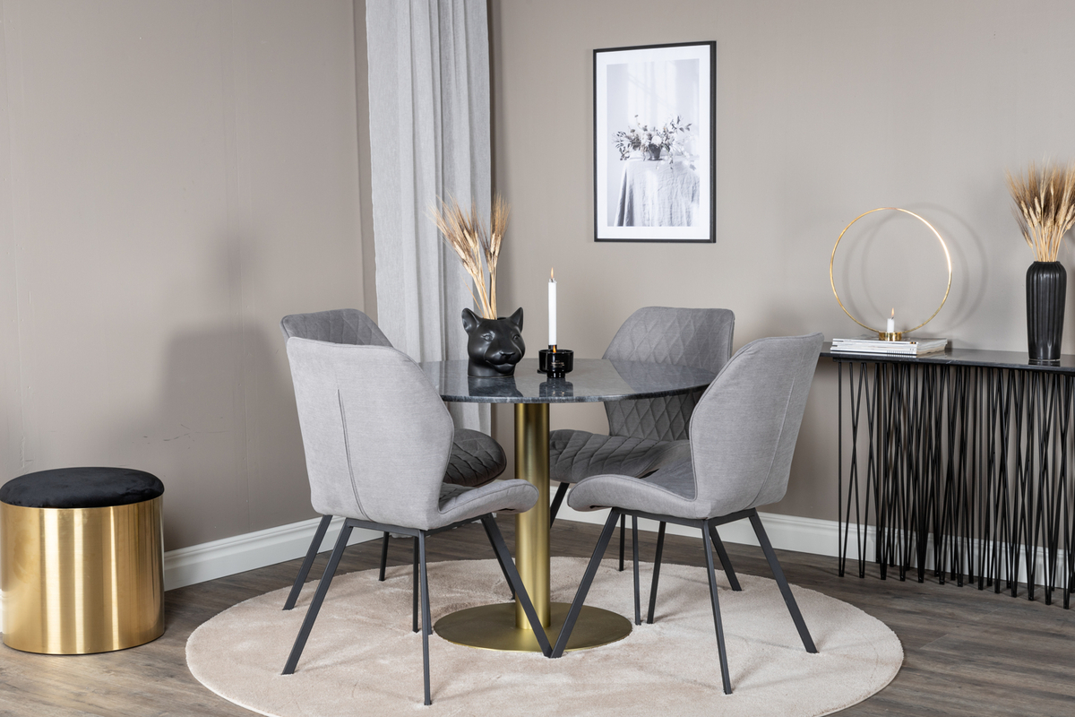 Eettafel 'Ebba' Rond 106cm - Zwart
