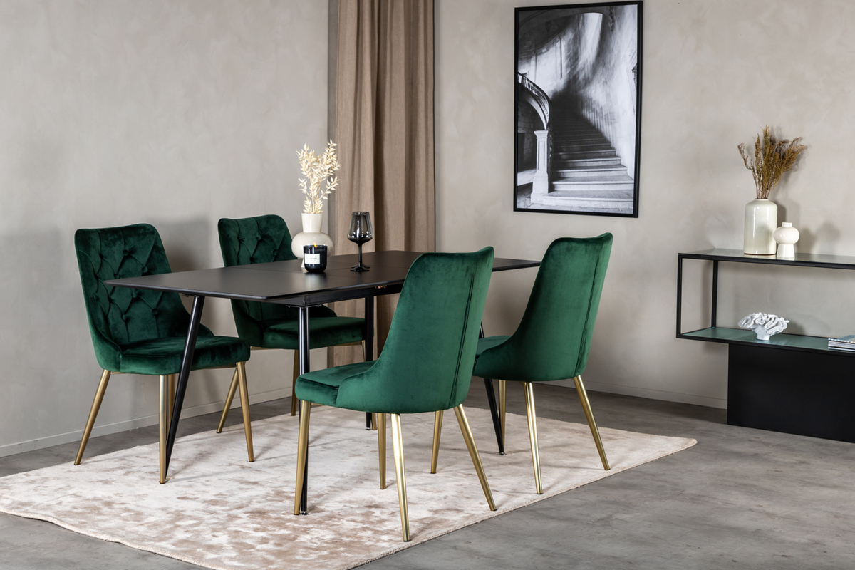 Stoel 'Elverum Deluxe' - Groen/Messing