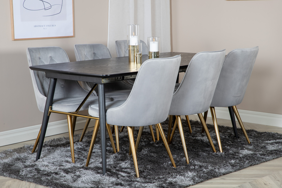 Stoel 'Elverum Deluxe' - Grijs/Messing