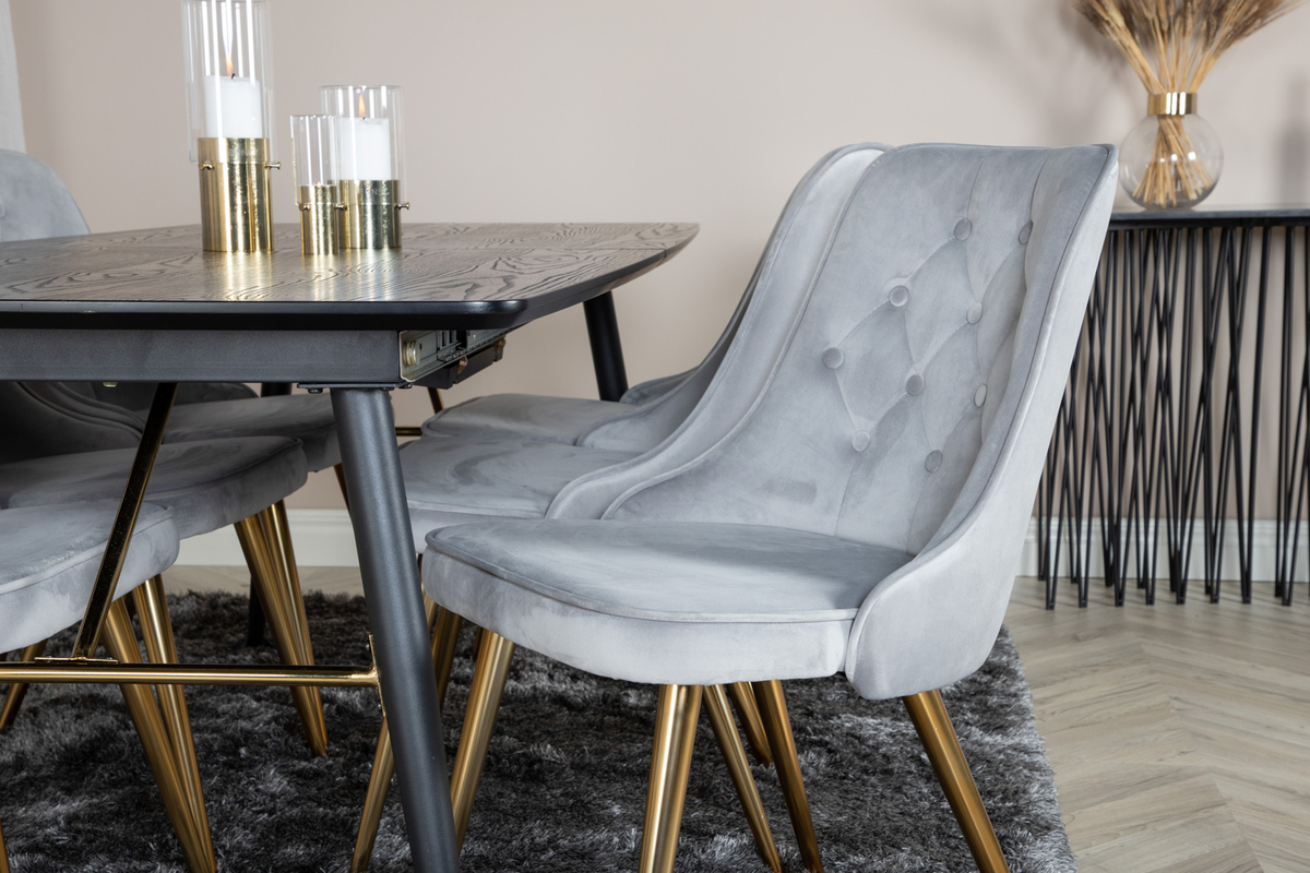Stoel 'Elverum Deluxe' - Grijs/Messing