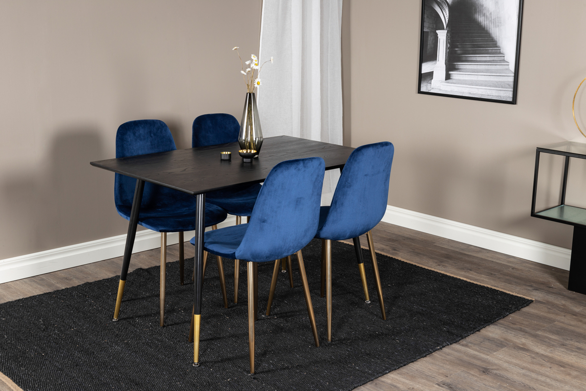 Stoel 'Eidsberg' - Blauw/Messing