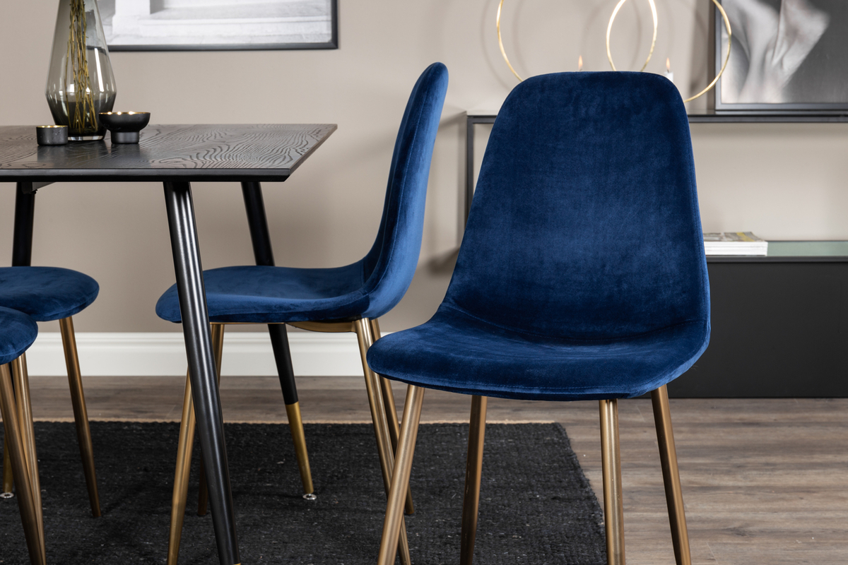 Stoel 'Eidsberg' - Blauw/Messing