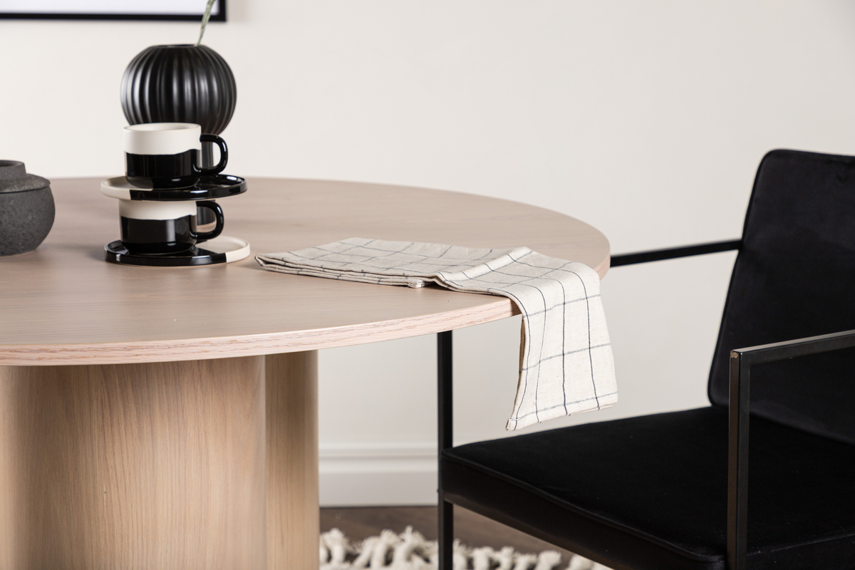 Eettafel 'Orsa' Rond 110cm - Witgepleisterd