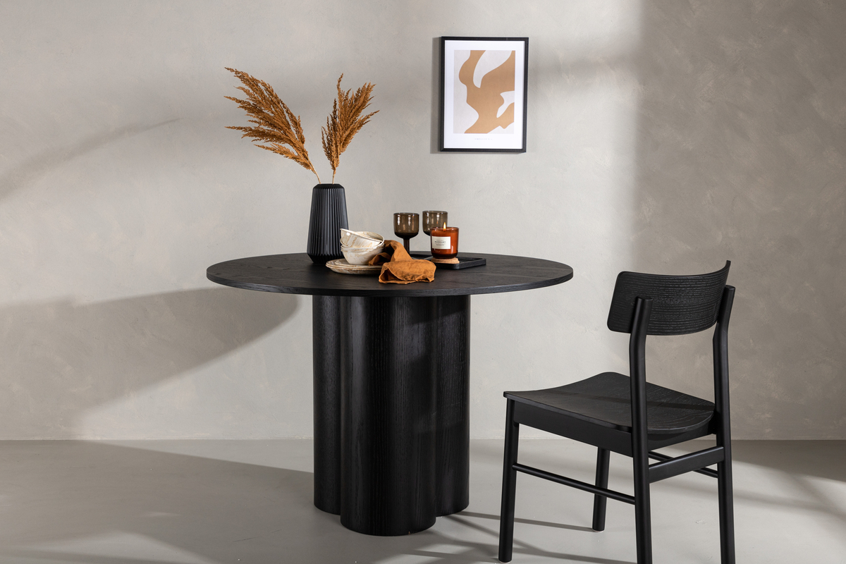 Eettafel 'Orsa' Rond 110cm - Zwart