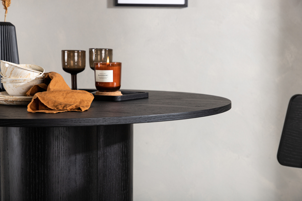 Eettafel 'Orsa' Rond 110cm - Zwart