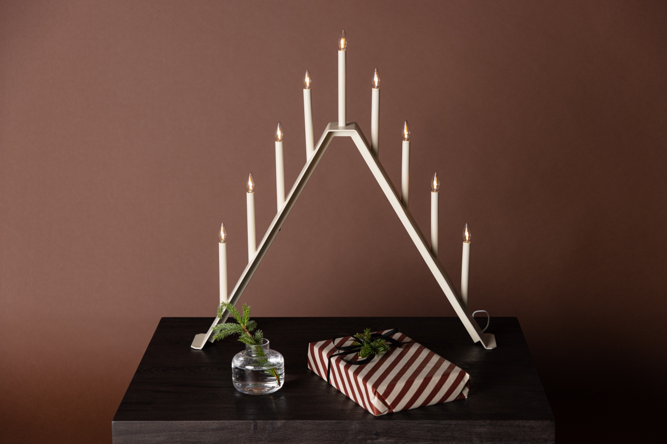 Adventskandelaar 'Mölndal' - Beige
