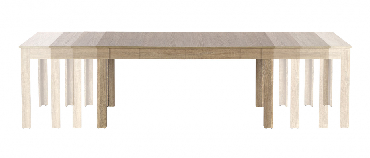 Eettafel 'Seweryn' 160-300x90cm - Natuurlijk