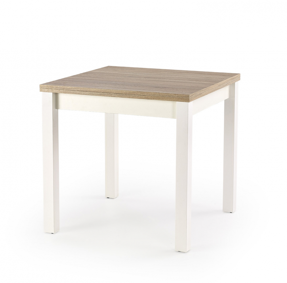 Eettafel 'Evita' 80-160x80cm - Wit/Eik