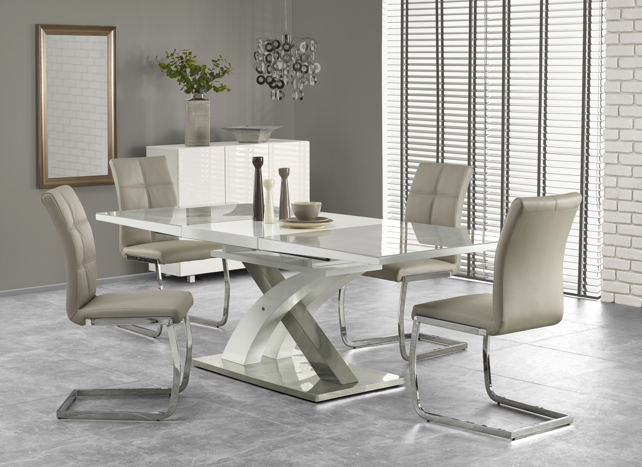 Eettafel 'Sandor' 160-220cm - Wit