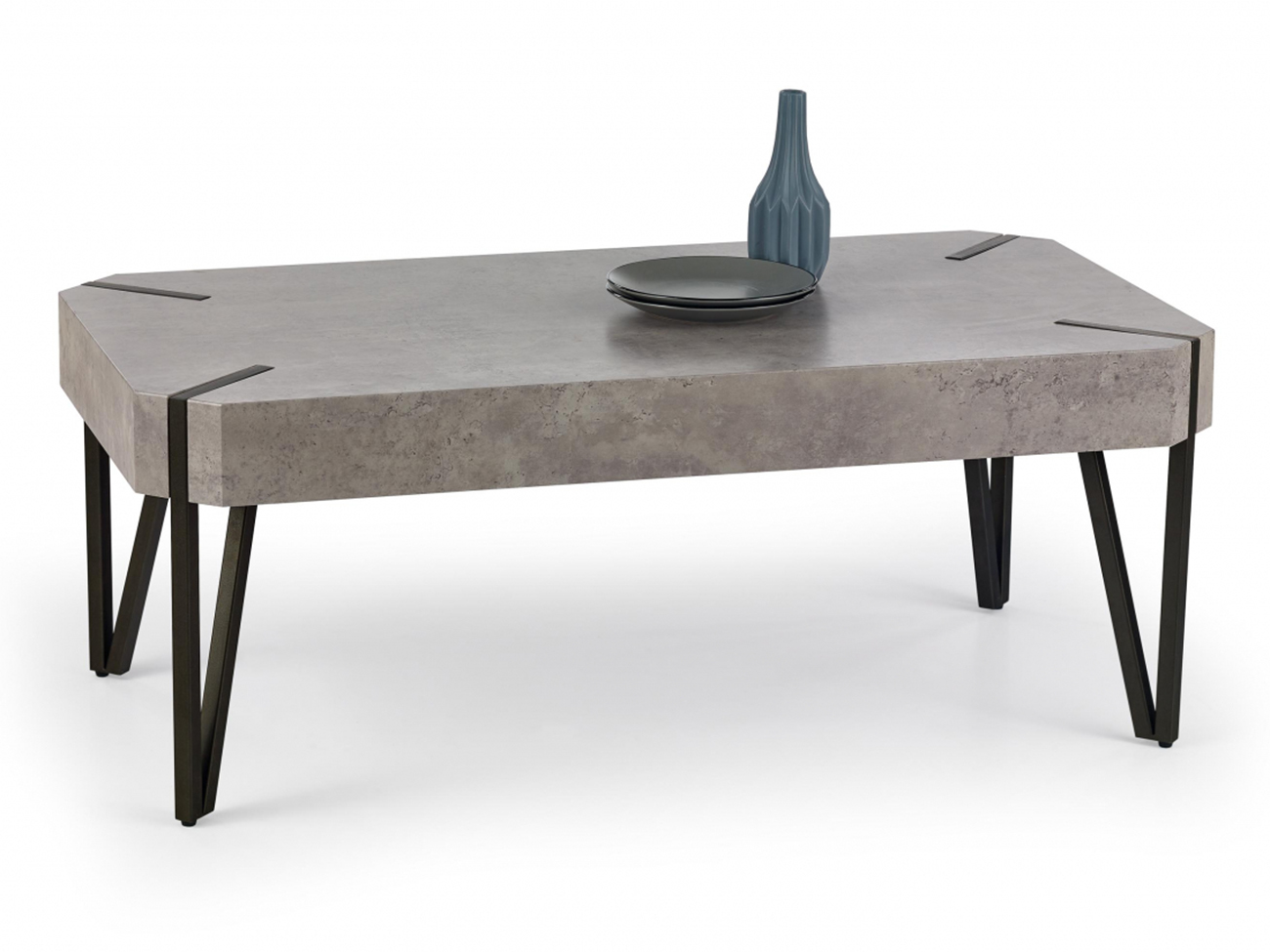 Salontafel 'Rustik' 110x60cm - Zwart/grijs
