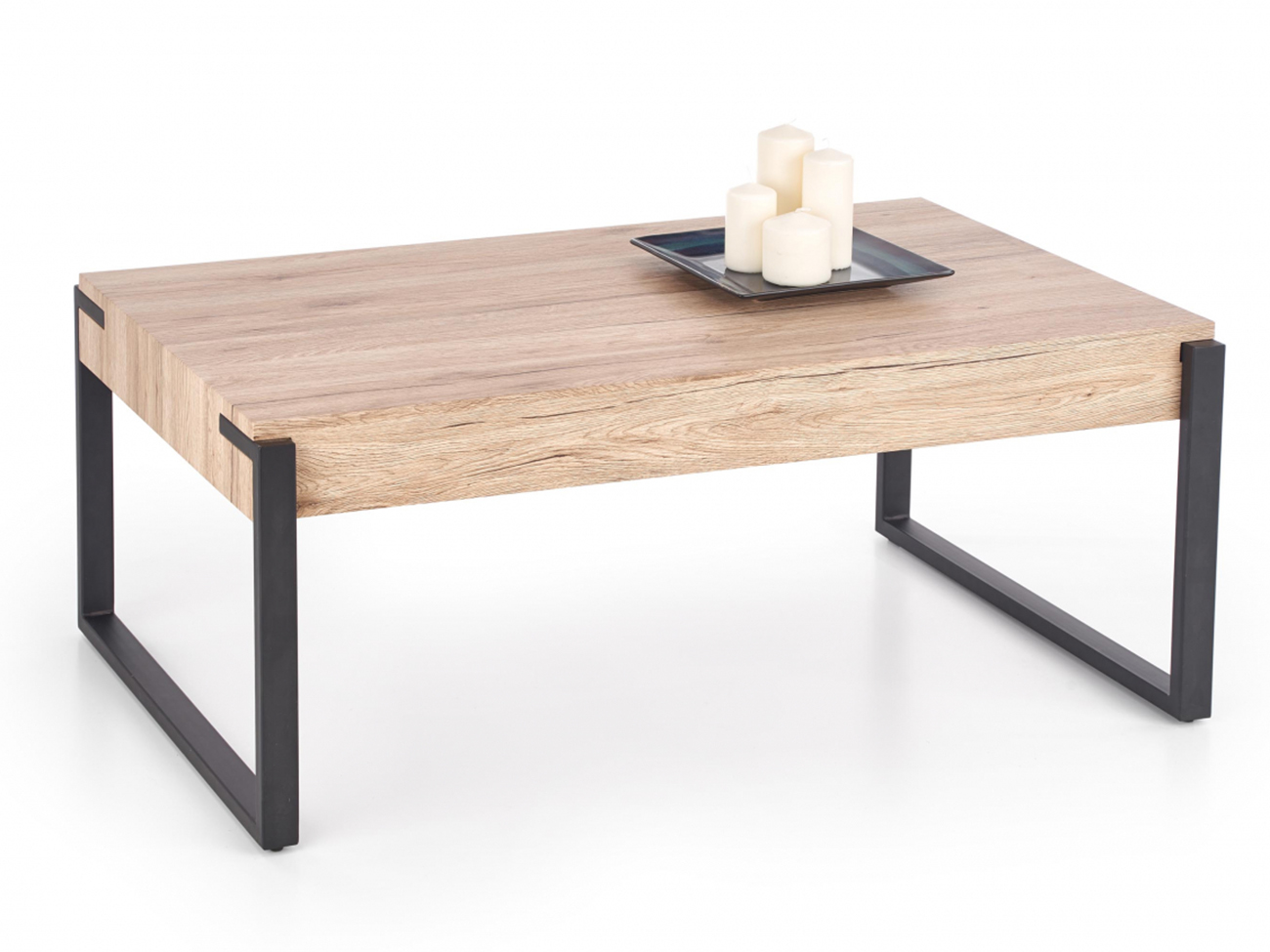 Tafel 'Wood' 110x64cm - Natuurlijk/Zwart
