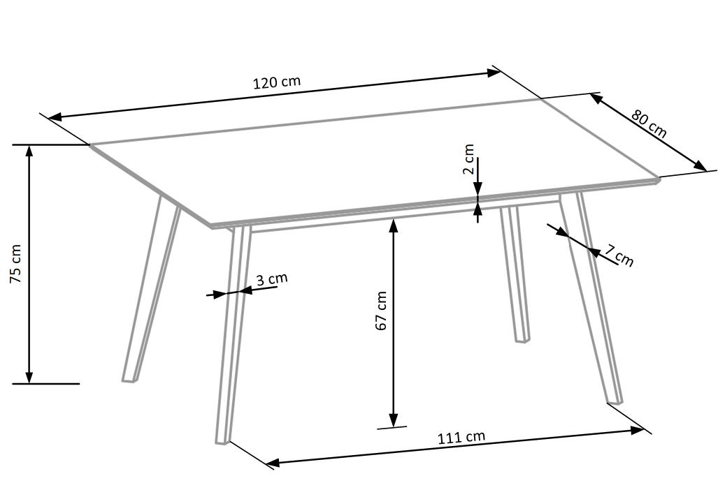 Eettafel 'Cordoba' 120cm - Natuur