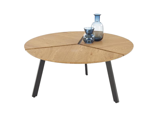 Salontafel 'Berga' Rond 86cm - Natuur/Zwart