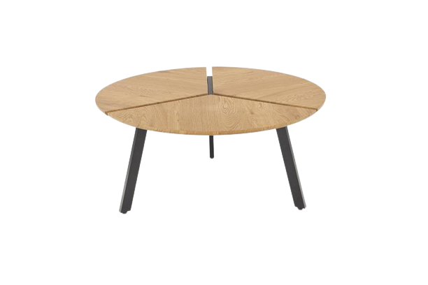 Salontafel 'Berga' Rond 86cm - Natuur/Zwart