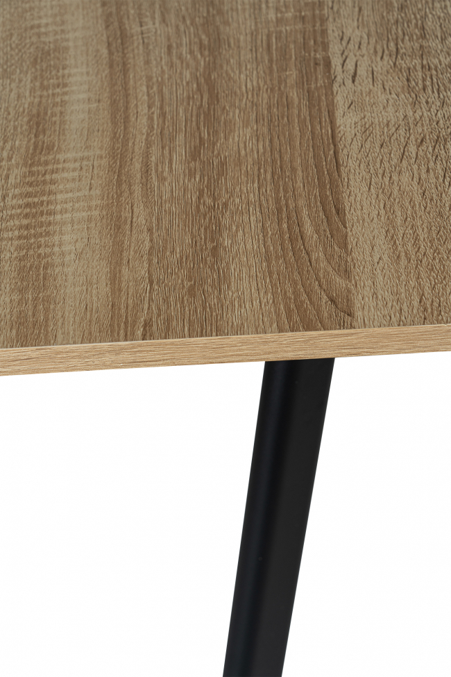 Eettafel 'Albon' 120-160x80cm - Zwart/Eik