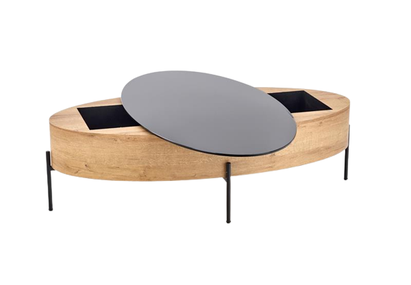 Salontafel 'Lindfors' - Eik/Zwart