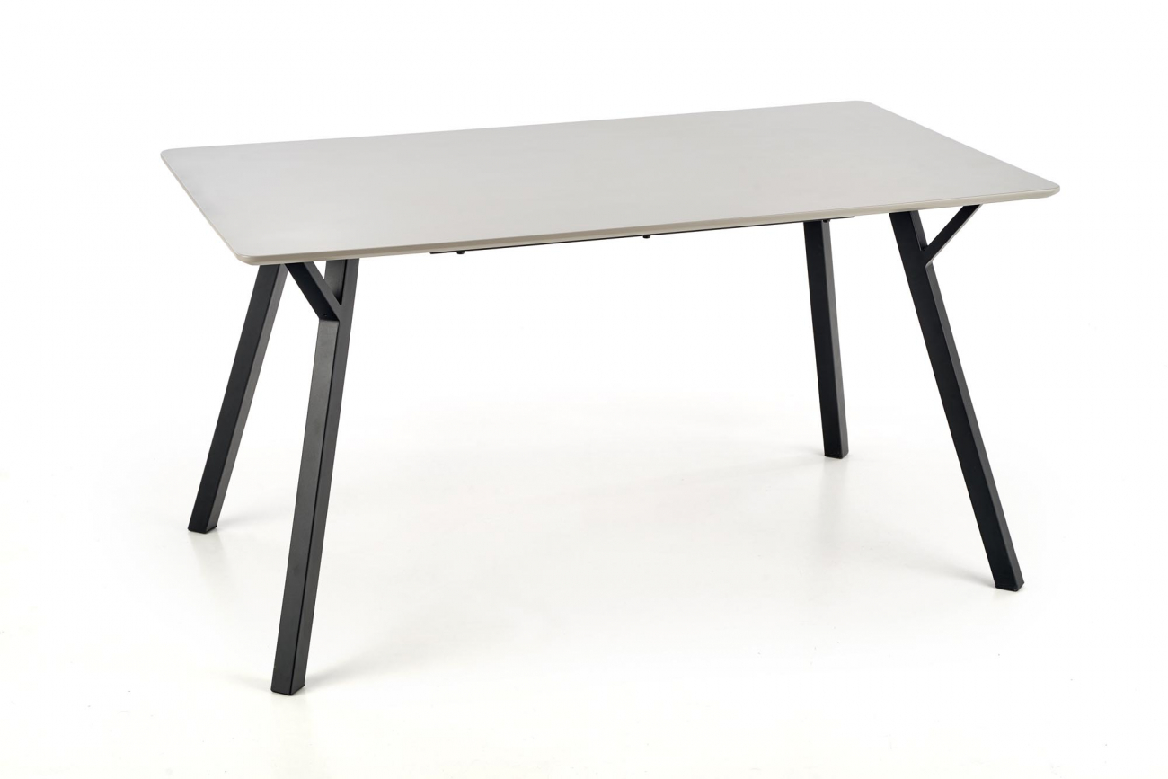 Eettafel 'Barlog' 140x80cm - Grijs/Zwart