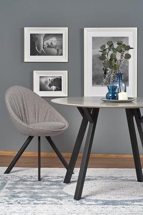 Eettafel 'Barlog' Rond 100cm - Grijs/Zwart