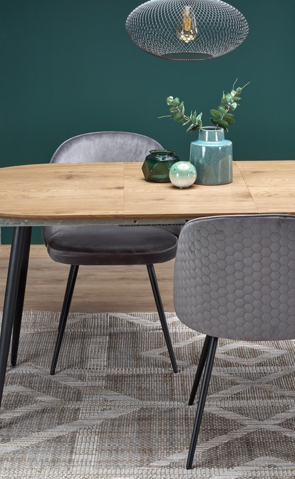 Eettafel 'Colorado' 120-160cm - Natuur/Zwart