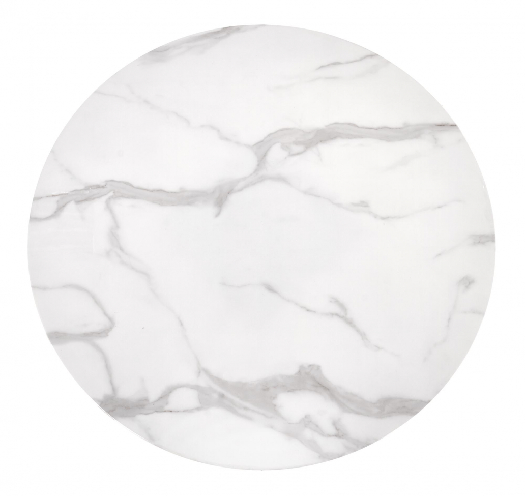 Eettafel 'Ambrosio' Rond 90cm - Wit/Zwart