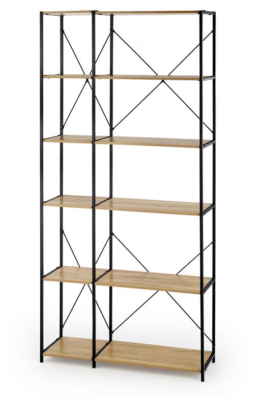 Boekenkast 'Matera' - Eik/Zwart