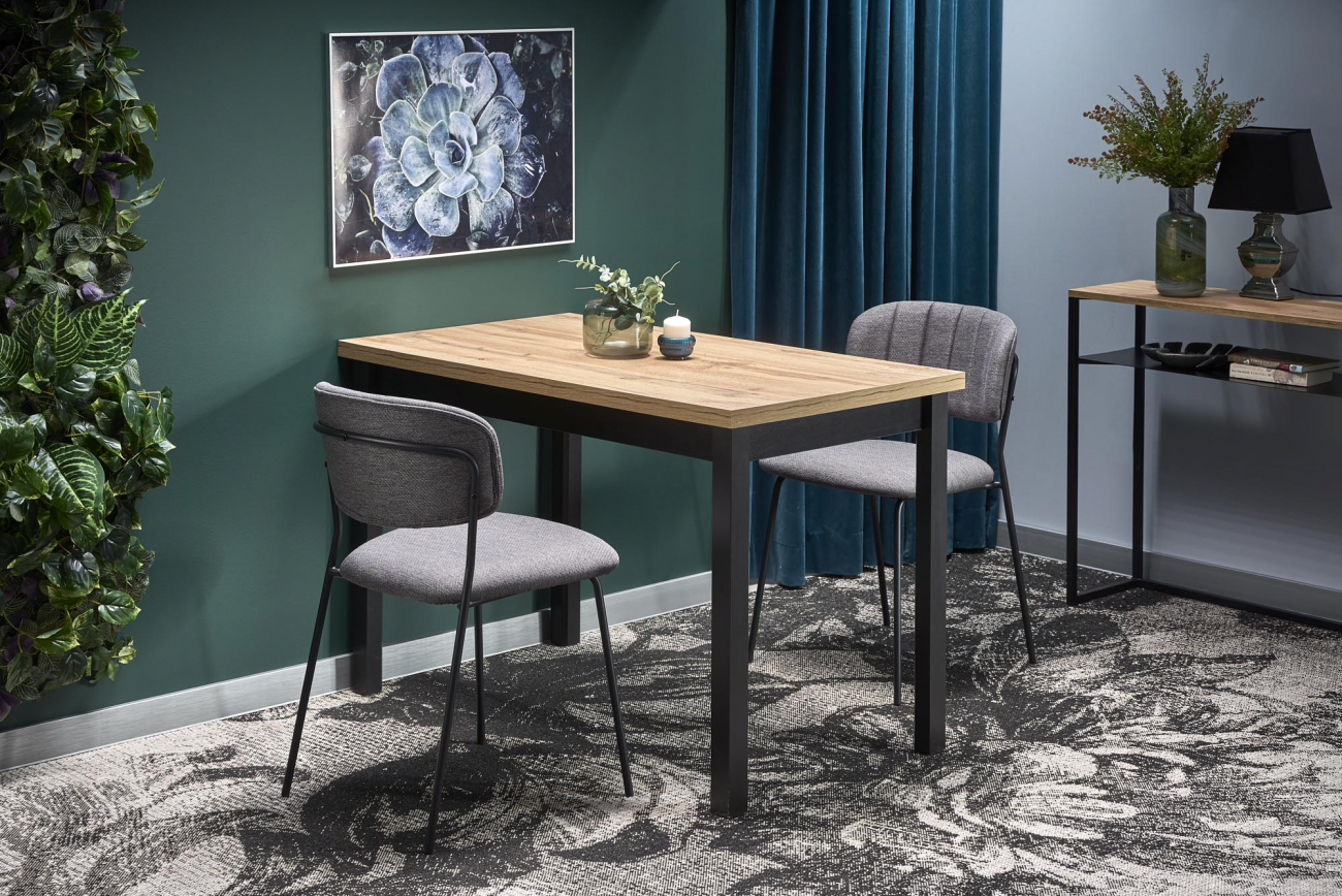 Eettafel 'Colbalt' 120x68cm - Natuur/zwarte