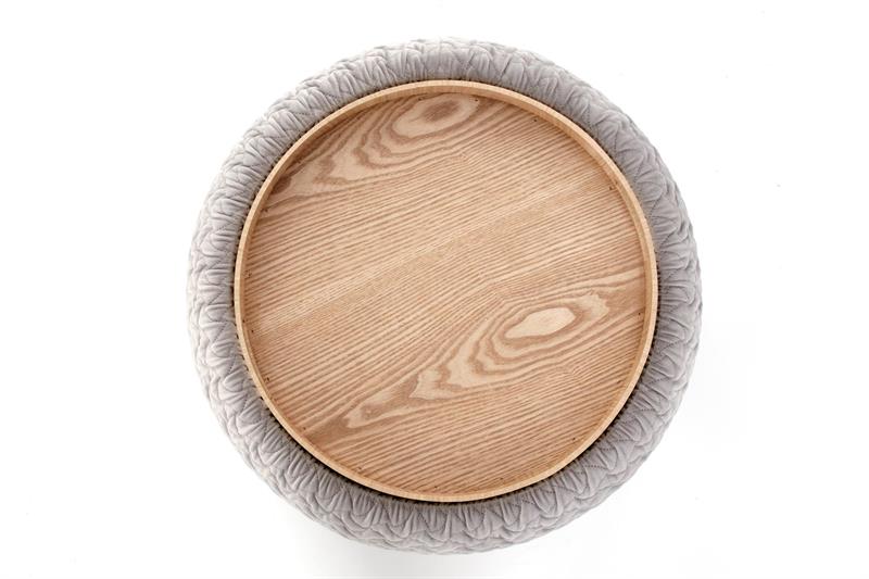 Zitpoef/Bijzettafel 'Bono' - Grijs
