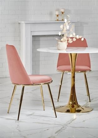 Eettafel 'Navarra' Rond 90cm - Marmer/Goud