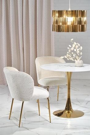 Eettafel 'Navarra' Rond 90cm - Marmer/Goud
