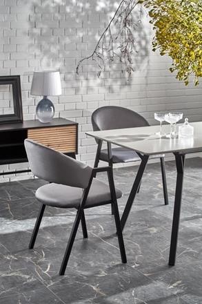 Eettafel 'Viksten' 140-180x80cm - Zwart/Grijs