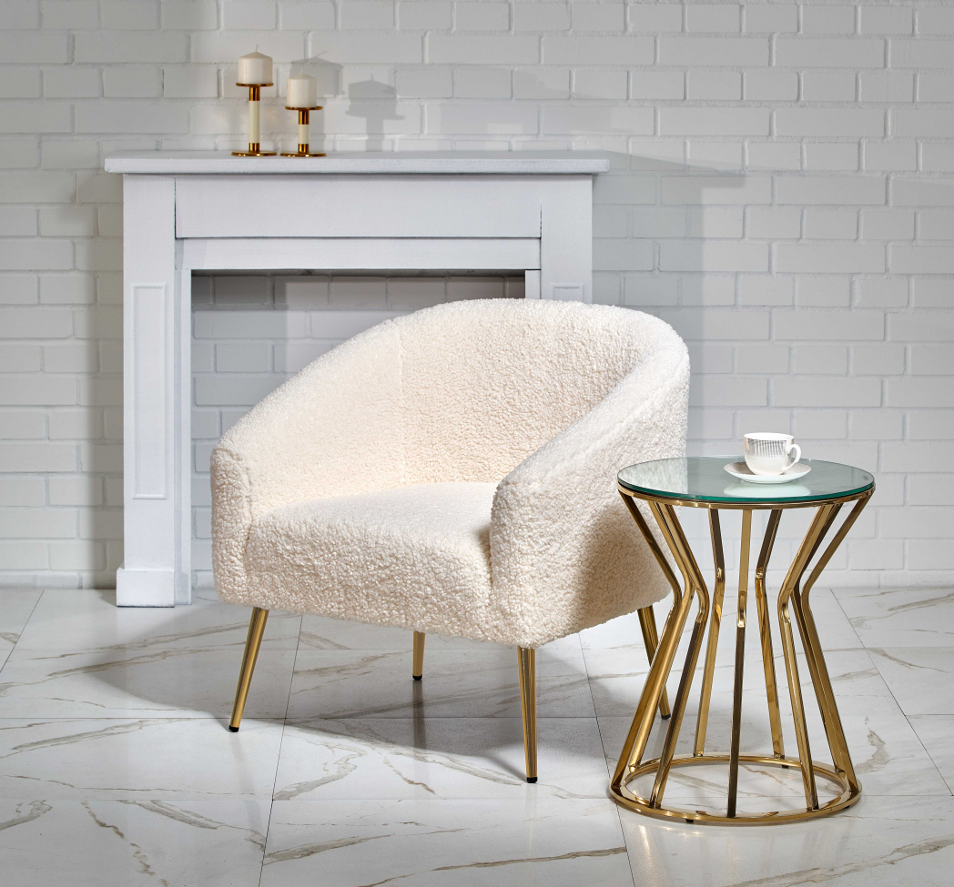 Fauteuil 'Grifon' - Wit/messing