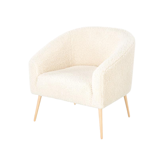 Fauteuil 'Lugnet' - Crème/Natuur