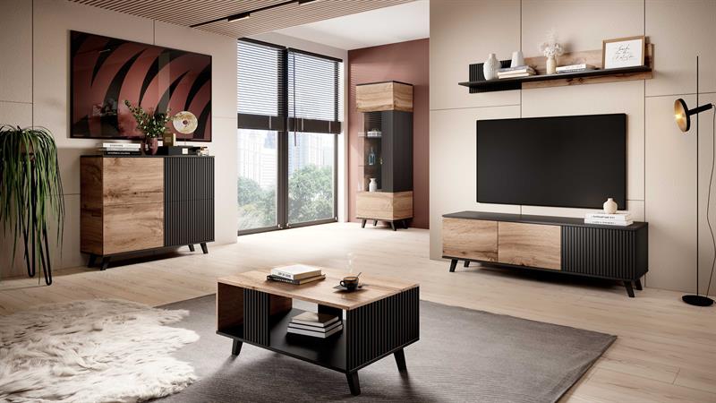TV-meubel 'Othem' small - Zwart/Eiken