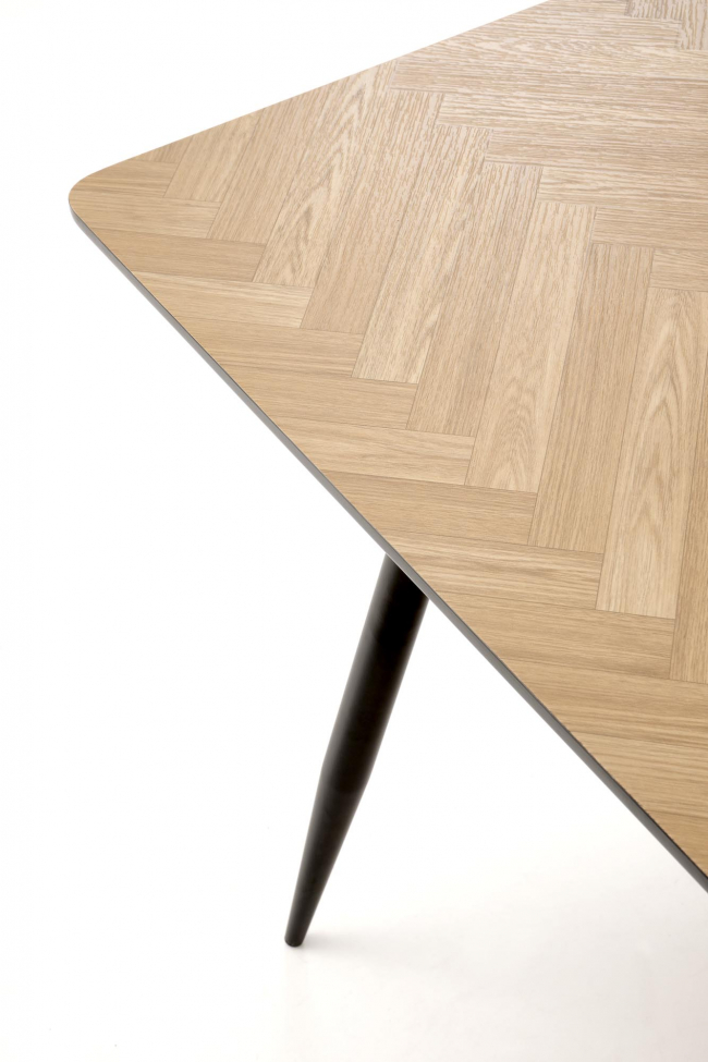 Eettafel 'Barto' 120cm - Natuur/zwart