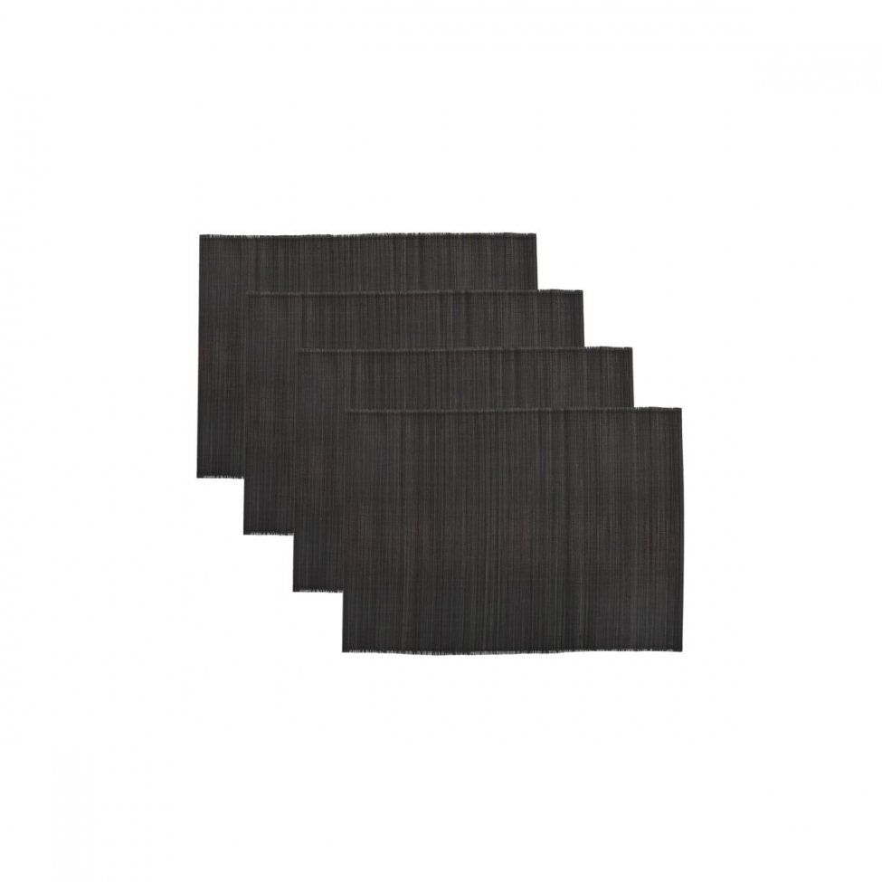 4-pack Tafelonderzetter 'Bamb' - Zwart/Bruin