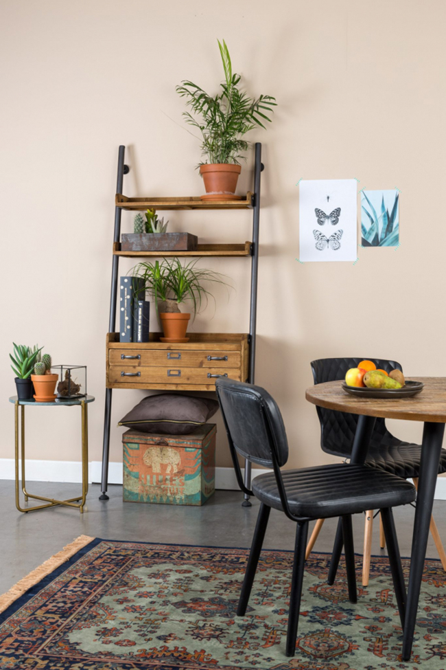 Eettafel 'Mo' Rond 110cm - Teak/Staal